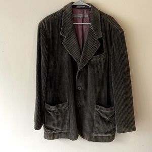 Men’s brown corduroy blazer, size M, triple button front, double front pocket